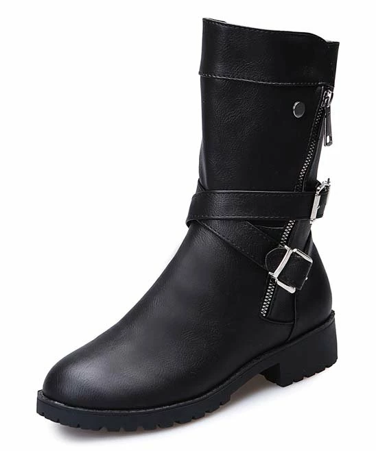 Buy โญ PAOTMBU Black Cross-Buckle Boot - ๐ฉ Women ๐ - Image 4