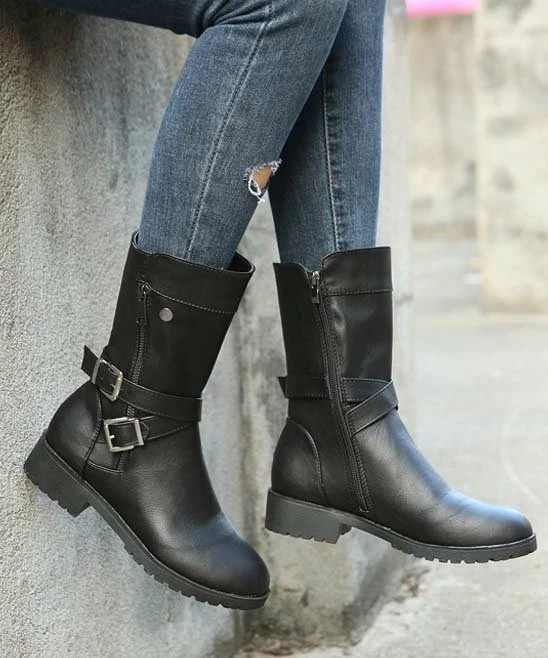 Buy โญ PAOTMBU Black Cross-Buckle Boot - ๐ฉ Women ๐ - Image 5
