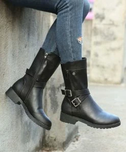 Buy โญ PAOTMBU Black Cross-Buckle Boot - ๐ฉ Women ๐
