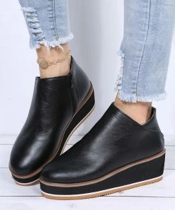 Best deal 🤩 PAOTMBU Black Platform Bootie - 👩 Women ✔️