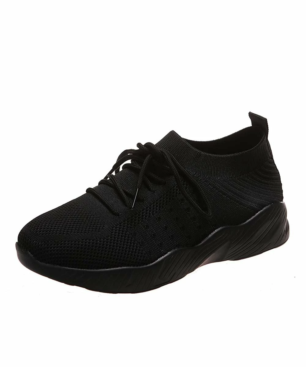 Best Pirce 🔥 PAOTMBU Black Knit 👟 Sneaker - 👩 Women 🛒 - Image 2