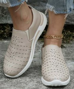 Top 10 ⌛ PAOTMBU Khaki Perforated Slip-On 👟 Sneakers - 👩 Women 🎁