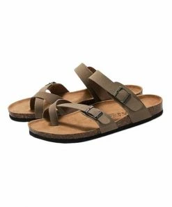 Budget ๐ฏ PAOTMBU Camel Buckle-Accent ๐ฉด Sandal - ๐ฉ Women ๐ฅฐ