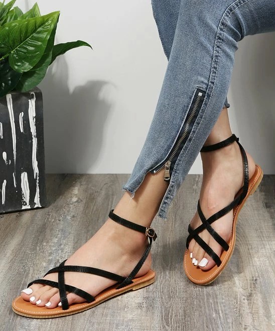 Outlet ✔️ PAOTMBU Black Gladiator 🩴 Sandal - 👩 Women 😀 - Image 2