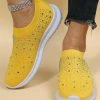 Buy 🔥 PAOTMBU Yellow Bejeweled Sock 👟 Sneaker - 👩 Women 🎁