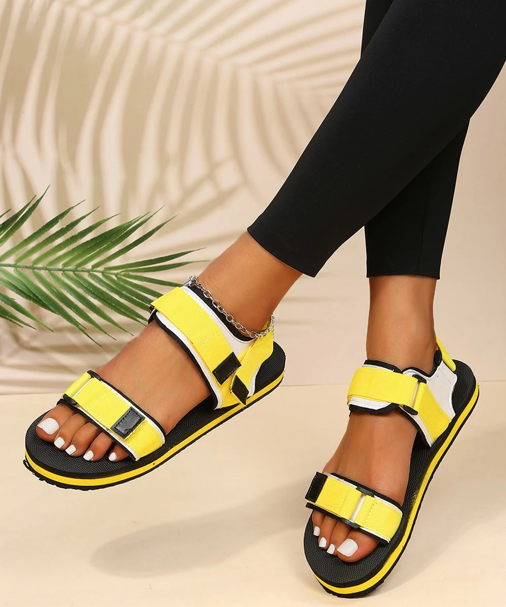 Best deal โค๏ธ PAOTMBU Yellow & White Strap ๐ฉด Sandal - ๐ฉ Women ๐ - Image 4