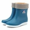 Wholesale 🎉 PAOTMBU Blue & Black Geometric Contrast-Cuff Rain Boot - 👩 Women 👏