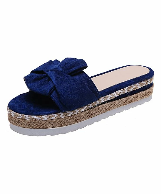 Brand new 😍 PAOTMBU Blue Pleated-Accent Platform 🩴 Sandal - 👩 Women 🛒 - Image 2
