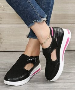 New 🔥 PAOTMBU Black & Pink Mesh 👟 Sneaker - 👩 Women 😍