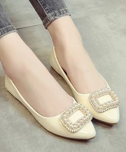 Flash Sale ๐ PAOTMBU Apricot Beaded Buckle-Accent Flat - ๐ฉ Women ๐ฅ