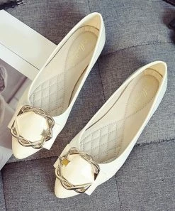 Coupon 🧨 PAOTMBU Apricot Woven Buckle-Accent Pointed Toe Flat - 👩 Women 🔥