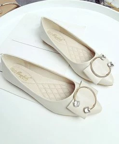 Best Pirce โญ PAOTMBU Apricot Bangle-Accent Ballet Flat - ๐ฉ Women ๐ฏ