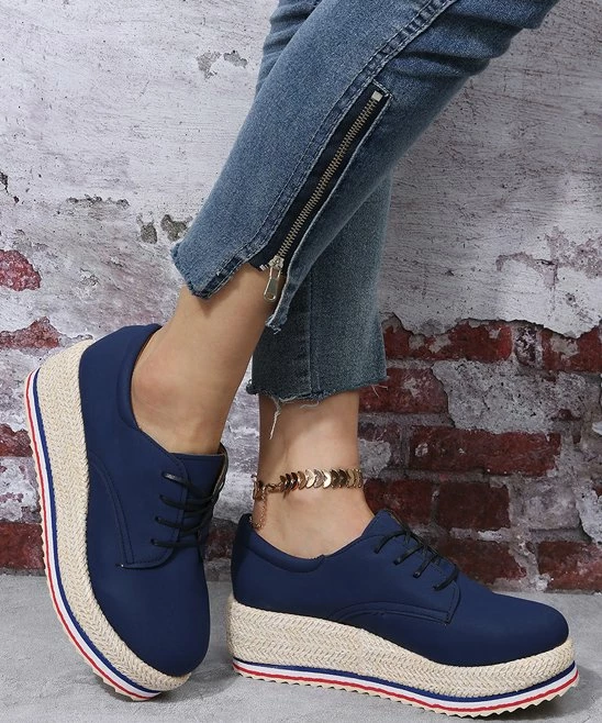 Flash Sale ๐ฅ PAOTMBU Blue Rope-Detail Platform ๐ Sneaker - ๐ฉ Women โ - Image 2