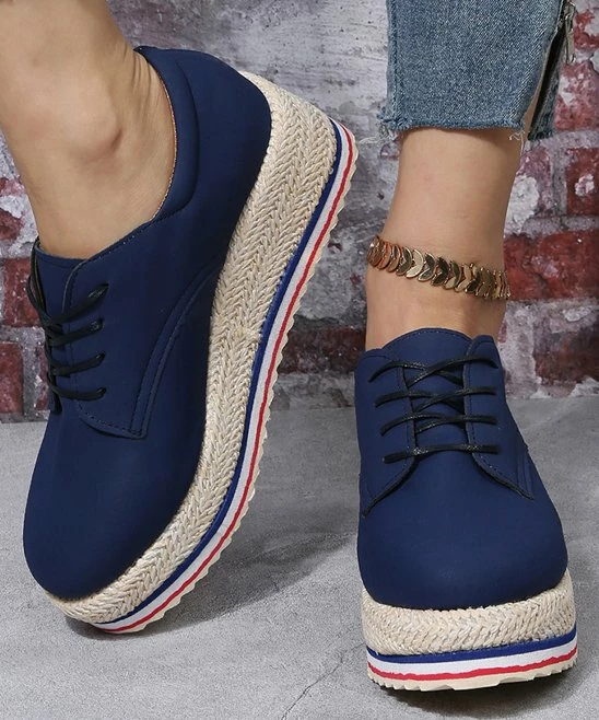 Flash Sale ๐ฅ PAOTMBU Blue Rope-Detail Platform ๐ Sneaker - ๐ฉ Women โ - Image 5