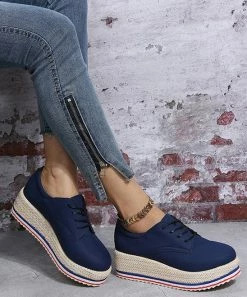 Flash Sale 🔥 PAOTMBU Blue Rope-Detail Platform 👟 Sneaker - 👩 Women ⌛