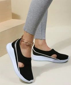 Deals π PAOTMBU Black Cutout Slip-On π Sneaker - π© Women π€©