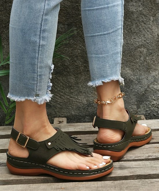 Hot Sale ๐ PAOTMBU Navy Blue Fringe Thong ๐ฉด Sandal - ๐ฉ Women ๐ฅ - Image 4