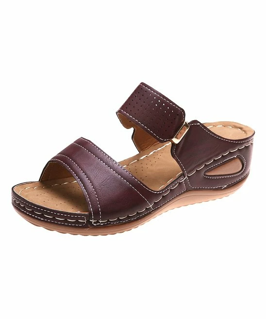 Best Sale โ PAOTMBU Wine Double-Strap Slide - ๐ฉ Women ๐ฏ - Image 5