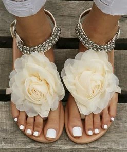 Discount โ PAOTMBU Beige Floral Ankle-Strap ๐ฉด Sandal - ๐ฉ Women โค๏ธ