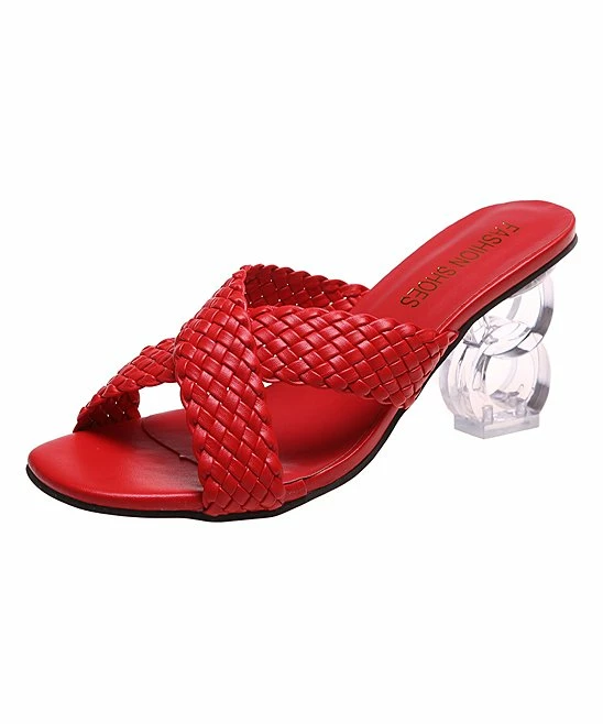 Hot Sale ๐งจ PAOTMBU Red & Transparent Openwork-Heel ๐ฉด Sandal - ๐ฉ Women ๐งจ - Image 2
