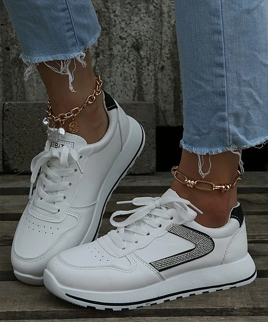 Best reviews of 🎁 PAOTMBU White & Black Swoop 👟 Sneaker - 👩 Women 🎁 - Image 3