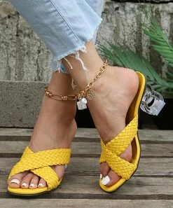 Best deal โ PAOTMBU Yellow & Transparent Openwork-Heel ๐ฉด Sandal - ๐ฉ Women ๐ฅฐ