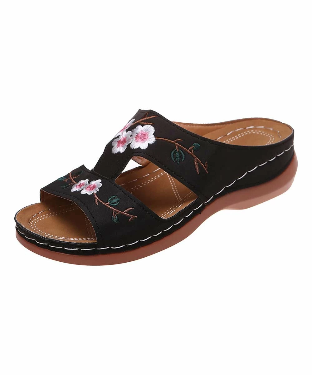 Discount โ PAOTMBU Black Floral Embroidered ๐ฉด Sandal - ๐ฉ Women ๐ - Image 2