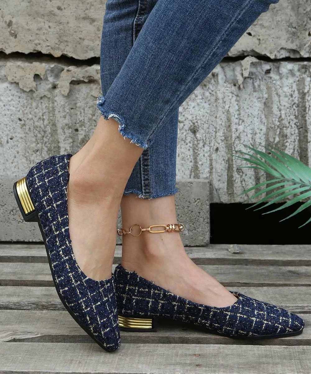 Best Sale ๐ฏ PAOTMBU Blue & Goldtone Abstract Pump - ๐ฉ Women ๐คฉ - Image 3