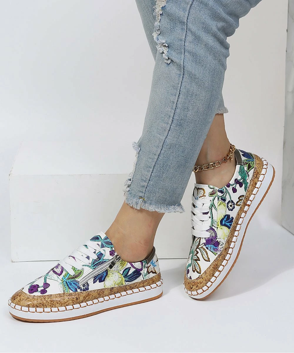 Discount โญ PAOTMBU Purple & White Floral Side-Zip ๐ Sneaker - ๐ฉ Women ๐ - Image 3