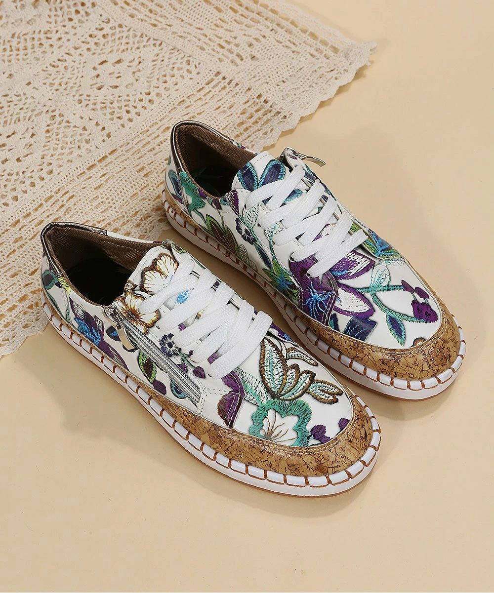 Discount โญ PAOTMBU Purple & White Floral Side-Zip ๐ Sneaker - ๐ฉ Women ๐ - Image 4