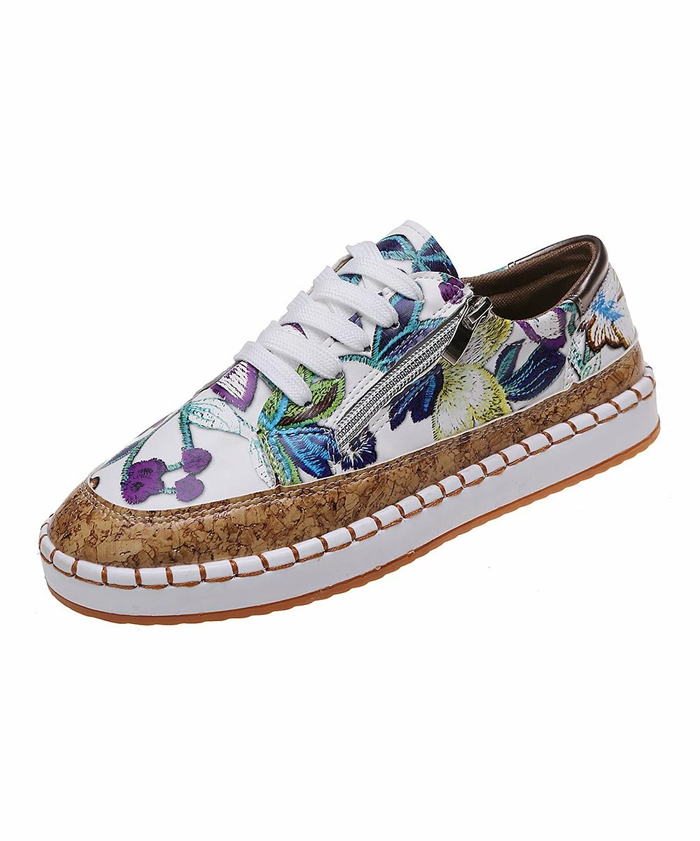 Discount โญ PAOTMBU Purple & White Floral Side-Zip ๐ Sneaker - ๐ฉ Women ๐ - Image 5
