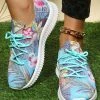 Deals 🛒 PAOTMBU Blue & Pink Flamingo Floral 👟 Sneaker - 👩 Women 😍