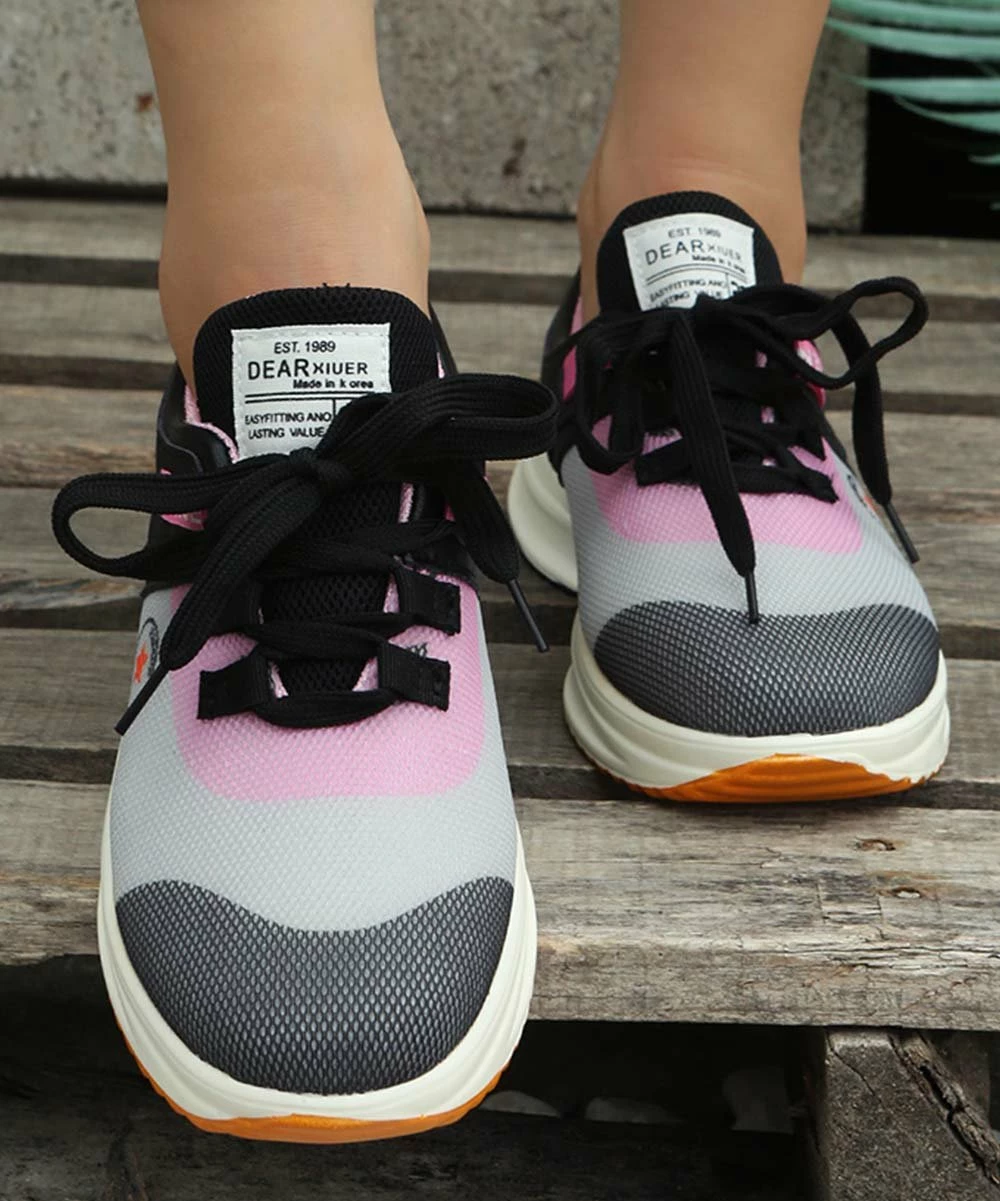 Best Pirce 😀 PAOTMBU Black & Pink Color Block 👟 Sneaker - 👩 Women 💯 - Image 5