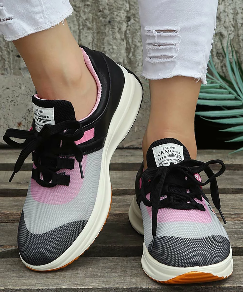 Best Pirce 😀 PAOTMBU Black & Pink Color Block 👟 Sneaker - 👩 Women 💯
