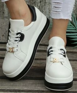 Best Sale ๐ PAOTMBU Black Daisy-Charm ๐ Sneaker - ๐ฉ Women โญ