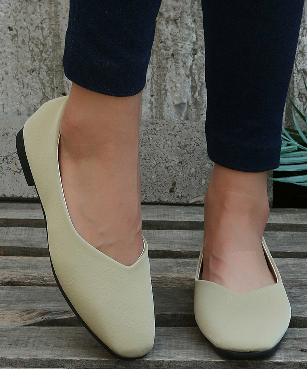 Promo 🔔 PAOTMBU Green Angled-Front Round-Toe Flat - 👩 Women 💯 - Image 3