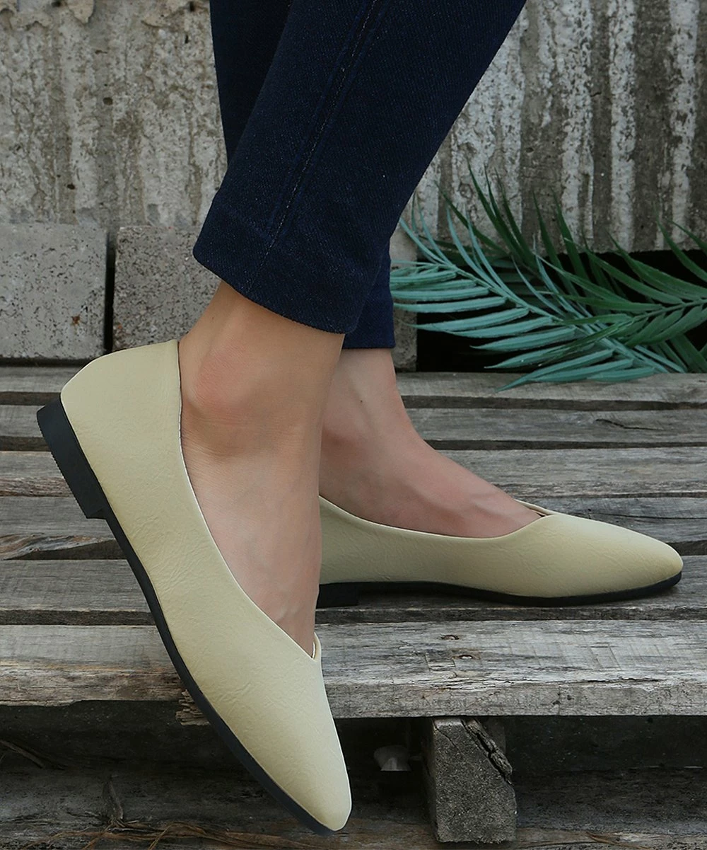 Promo 🔔 PAOTMBU Green Angled-Front Round-Toe Flat - 👩 Women 💯 - Image 5