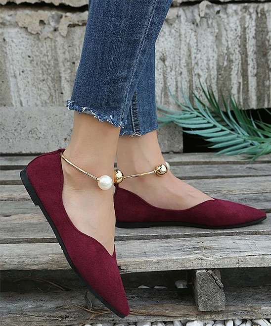 Best Sale ๐ PAOTMBU Wine Anklet Flats - ๐ฉ Women ๐งจ - Image 2
