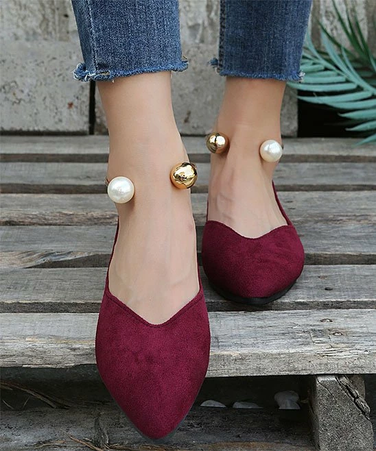 Best Sale ๐ PAOTMBU Wine Anklet Flats - ๐ฉ Women ๐งจ - Image 4