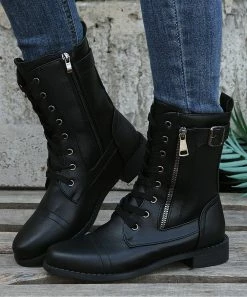 Brand new 🌟 PAOTMBU Black Combat Boot - 👩 Women 😍