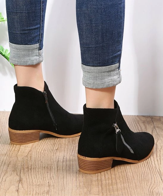 Outlet โ๏ธ PAOTMBU Black Zipper Ankle ๐ฅพ Boots - ๐ฉ Women โจ - Image 3