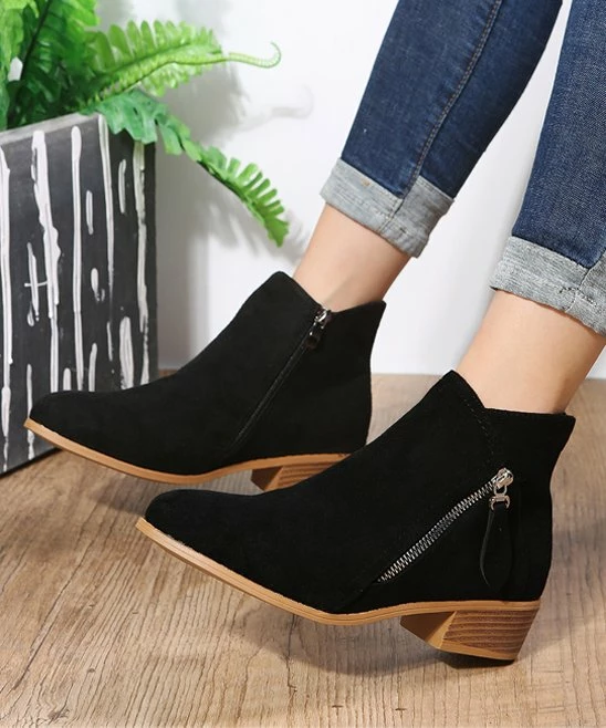 Outlet โ๏ธ PAOTMBU Black Zipper Ankle ๐ฅพ Boots - ๐ฉ Women โจ - Image 4