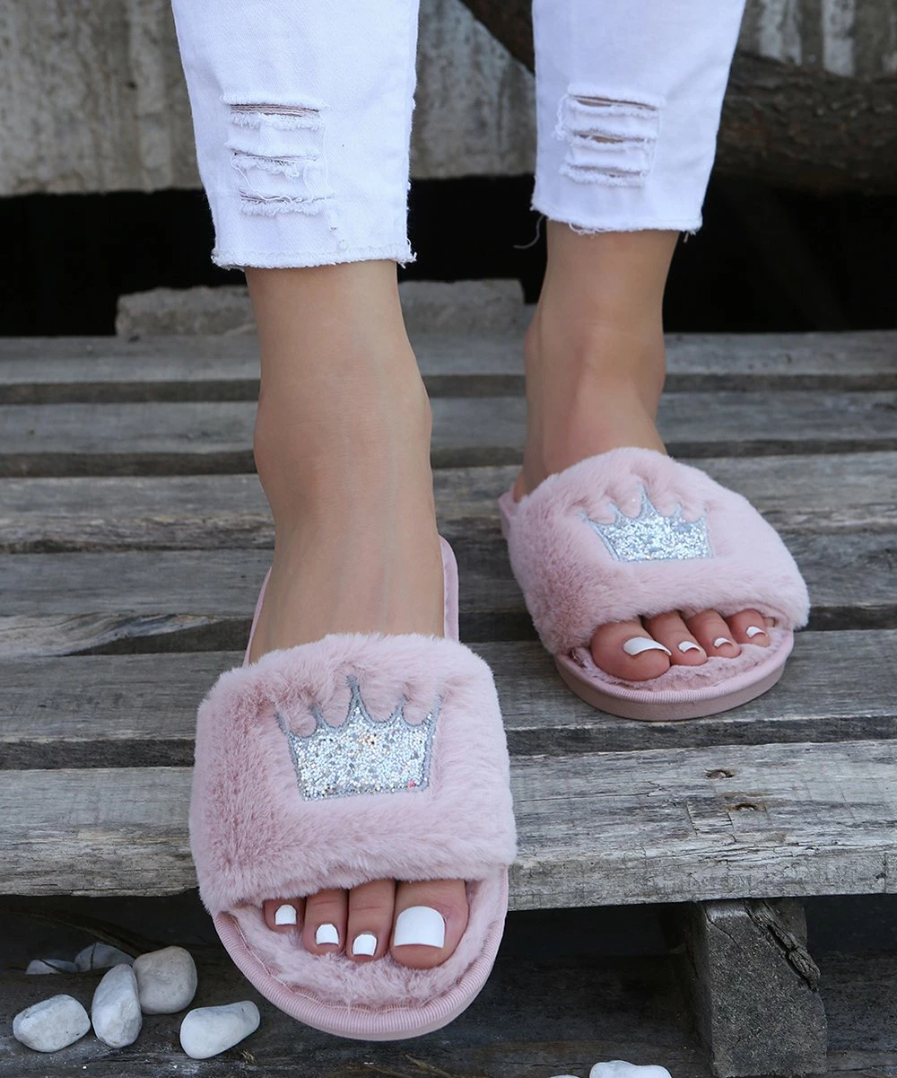 Discount ๐ PAOTMBU Pink Crown Plush Slide Slipper - ๐ฉ Women ๐ - Image 2