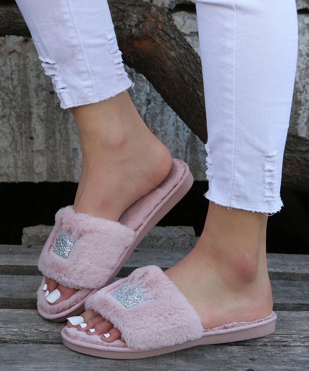 Discount ๐ PAOTMBU Pink Crown Plush Slide Slipper - ๐ฉ Women ๐ - Image 3
