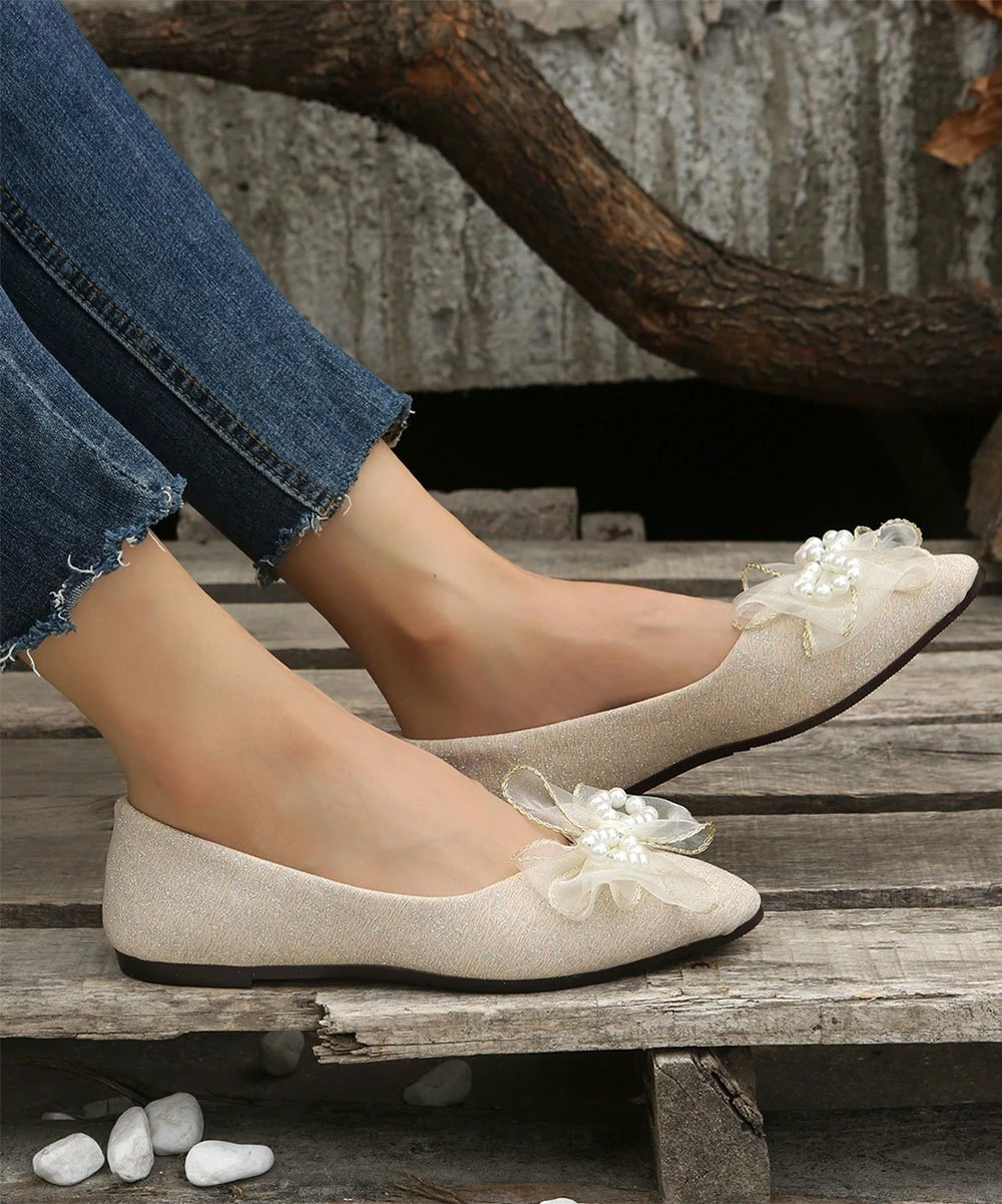 Best reviews of ๐ PAOTMBU White Bow-Accent Pointed-Toe Flat - ๐ฉ Women ๐ฅ - Image 4