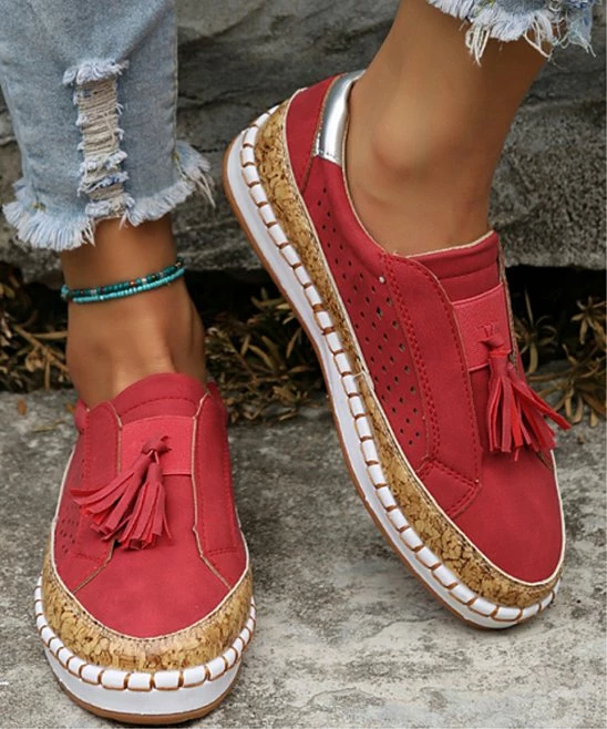 Buy ๐งจ PAOTMBU Red Tassel Slip-On ๐ Sneaker - ๐ฉ Women ๐คฉ