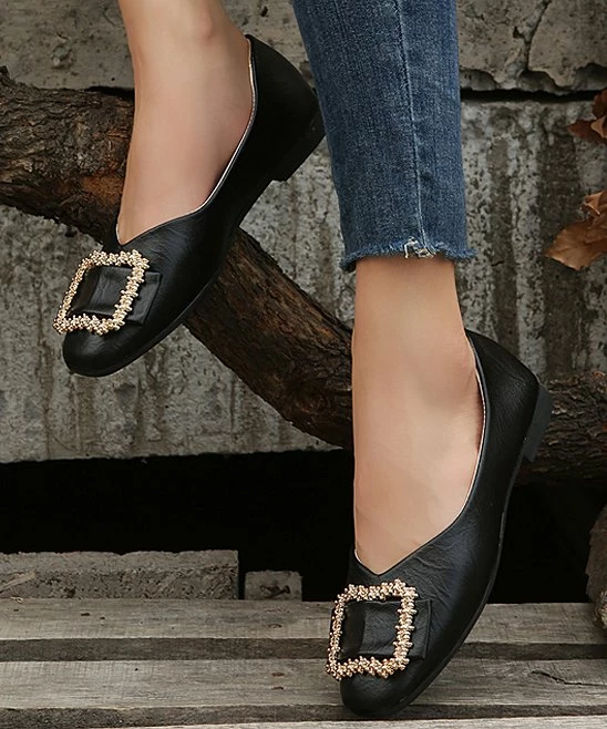 New ๐ PAOTMBU Black Square-Buckle Flat - ๐ฉ Women ๐ฅฐ - Image 4