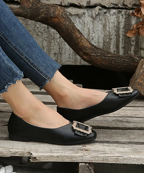 New ๐ PAOTMBU Black Square-Buckle Flat - ๐ฉ Women ๐ฅฐ - Image 5