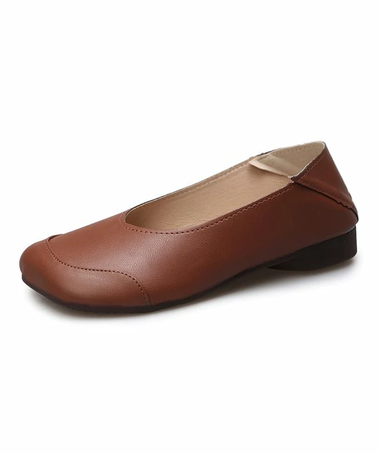 Deals ๐ PAOTMBU Brown Square-Toe Flat - ๐ฉ Women ๐คฉ - Image 2