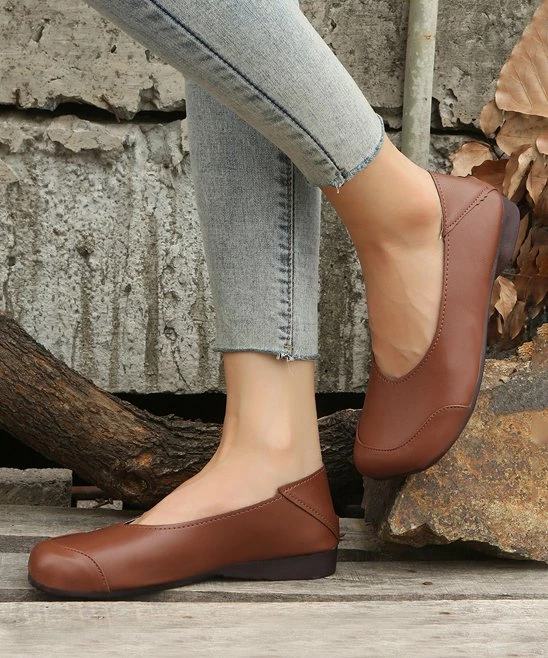 Deals ๐ PAOTMBU Brown Square-Toe Flat - ๐ฉ Women ๐คฉ - Image 5